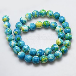 Synthetik Meer weißer Jade Perlen Stränge&nbsp;G-L019-6mm-06