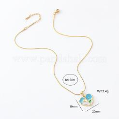 3 collier pendentif cœur en acier inoxydable émaillé pour femme&nbsp;GB9090