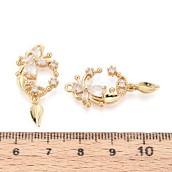 Pendentifs en zircone cubique clair en laiton&nbsp;KK-T077-54G