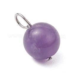 7 stücke 7 farben natürliche aquamarin & schwarz onyx & amethyst & malaysia jade & taiwan jade & weiß jade & karneol runde anhänger&nbsp;PALLOY-JF03193