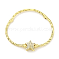 Micro ottone spianare Braccialetti di collegamento zirconi&nbsp;BJEW-S158-18G