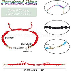 12 bracelet en fil de nylon tressé semi-fini de 6 couleurs&nbsp;AJEW-NB0003-62