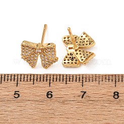 Ottone micro spianare orecchini zirconi&nbsp;EJEW-F418-07G