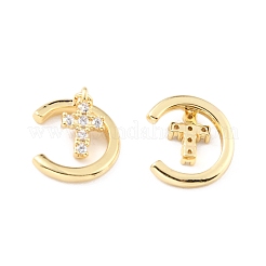 Messing Micro Pave Zirkonia Manschette Ohrringe&nbsp;EJEW-K086-05G