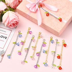 10 pz 5 colori decorazioni pendenti acriliche a forma di fiore&nbsp;HJEW-FS00087