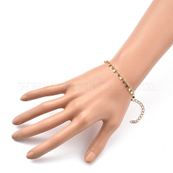 Messing flache runde Charm Armbänder&nbsp;BJEW-JB05363