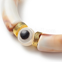 8 stücke 8 farbe acryl gebogen rohr & plastik bösen blick perlen stretch armbänder set&nbsp;BJEW-JB08963