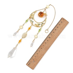 Atrapasueños de latón con forma de sol&nbsp;HJEW-TA00497