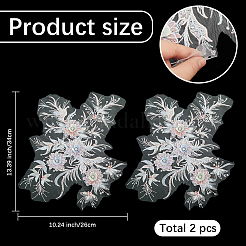 Applique en strass acrylique polyester broderie paillettes abs&nbsp;FIND-WH20019-165A-05