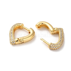 Creolen mit klarem Zirkonia-Pavé aus Messing&nbsp;EJEW-M258-04G