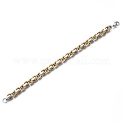 Ionenplattierung (IP) zweifarbige 201 Edelstahl-Kettenarmbänder&nbsp;BJEW-S057-87B