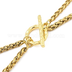 Collar con colgante de letra y ojo de acero inoxidable 304 con baño de iones (IP) y esmalte azul cielo&nbsp;STAS-Z102-01G-U