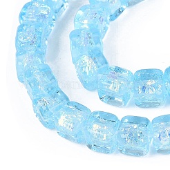 Perles à la main en verre de feuille brins&nbsp;FOIL-Q002-04C