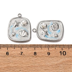 Pendentifs en acier inoxydable 304 émaillés&nbsp;STAS-P406-25B-P