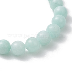 Bracelets extensibles en perles rondes de jade naturel teint de Malaisie pour femmes et hommes&nbsp;BJEW-JB13441