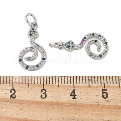 Pendentifs avec zircon cubiques à micro-pavés en laiton&nbsp;KK-U056-49P