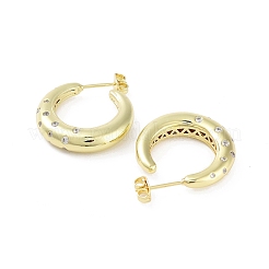 Boucles d'oreilles clous de zircone cubique micro pavés de laiton placage en rack&nbsp;EJEW-B047-05G-09
