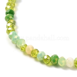 Bracciale elasticizzato con perle di vetro rotonde sfaccettate per ragazze adolescenti&nbsp;BJEW-JB07072-04