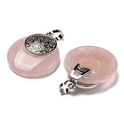 Pendentifs de quartz rose naturel&nbsp;KK-F751-M-A14