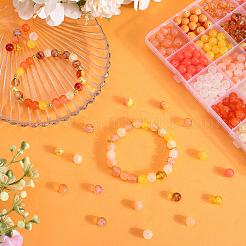 Fai da te perle di vetro e perle acriliche finte rotonde kit per la creazione di gioielli&nbsp;DIY-SP0002-78C