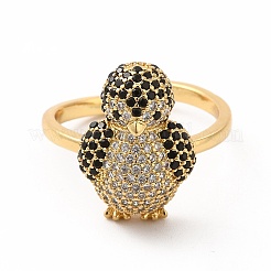 Bague manchette ouverte pingouin zircone cubique&nbsp;KK-A180-55G