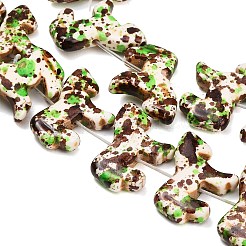 Teints perles synthétiques turquoise brins&nbsp;GG-CBAAE19-04A