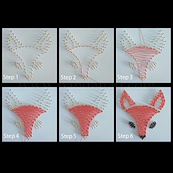 Ensemble de kit d'arts à cordes à motif de renard&nbsp;DIY-F070-02