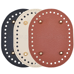 3 stücke 3 farben oval pu leahter stricken häkeln taschen boden&nbsp;AJEW-CL0001-76