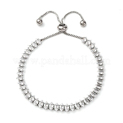 304 Edelstahl mit klaren Zirkonia-Gliederkettenarmbändern&nbsp;BJEW-G754-03P-04