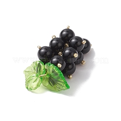 Natürlicher schwarzer Onyx (gefärbt und erhitzt) handgemachte runde Fruchtanhänger aus Perlen&nbsp;PALLOY-MZ00791-03