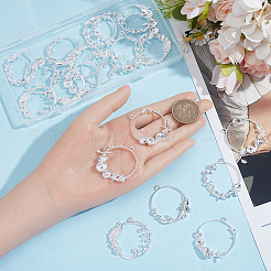 24 pièces 6 styles pendentifs en alliage à lunette ouverte&nbsp;FIND-SP0006-05