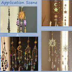 20 Stück 10 Stile Sternmotiv Messing Filigrane Tischlereiglieder & Anhänger&nbsp;KK-SC0006-85