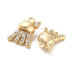 Latón micro pavimenta claro cubic zirconia encantos&nbsp;KK-C054-07G