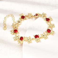 Messing-Gliederkettenarmbänder mit Mikropflaster und Zirkonia für Damen&nbsp;BJEW-D457-01G-01