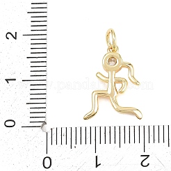 Pendenti in zirconi cubici trasparenti in micro pavè di ottone&nbsp;KK-F938-13G