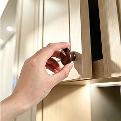 Manijas de puertas de gabinetes con cajones de madera redondas&nbsp;AJEW-WH0410-455