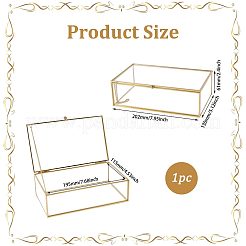 Vitrines à bijoux en verre transparent avec cadre en métal&nbsp;AJEW-WH0410-465A-1
