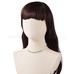 Collier à breloque feuille acrylique avec perle d'imitation perlée pour femme&nbsp;NJEW-JN04138