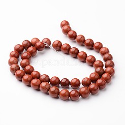 Brins ronds de perles de jaspe rouge naturel&nbsp;G-J346-21-8mm