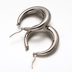 Pendientes de aro de acero inoxidable 304 que no se deslustran&nbsp;X-EJEW-O032-02P