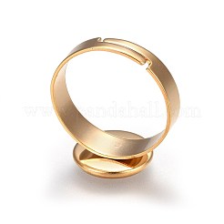 Ionenplattierung (IP) verstellbare 201 Edelstahl-Fingerringe Komponenten&nbsp;STAS-G187-01G-10mm