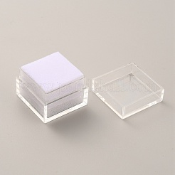Quadratische transparente Kunststoffbox mit losen Diamanten&nbsp;CON-WH0084-52A