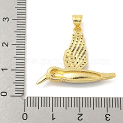 Anhänger aus Messing mit Gestellbeschichtung aus klarem Kubisch Zirkonia&nbsp;KK-K341-55G