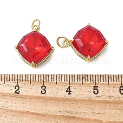 Pendentifs avec zircon cubiques à micro-pavés en laiton&nbsp;KK-F892-08G