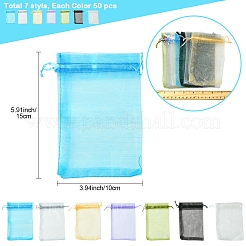 50 stücke organza taschen schmuck lagerung beutel hochzeit favor partei mesh kordelzug geschenk&nbsp;OP-FS0001-05E