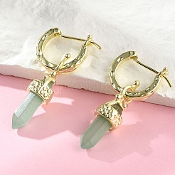 Pendientes de aro con mezcla de piedras naturales&nbsp;EJEW-P306-01G