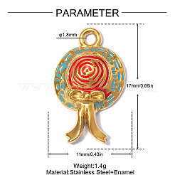 304 Edelstahl mit Emaille-Anhängern&nbsp;SA-OY001-78G