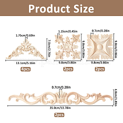 Decorazione angolare intagliata a forma di fiore in legno di gomma&nbsp;AJEW-FH0009-26