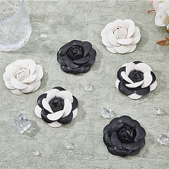 6 stücke 3 farben pu leder künstliche blume ornament zubehör&nbsp;FIND-FH0009-86