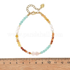 Pulseras de cuentas facetadas de ópalo amarillo natural&nbsp;BJEW-JB14487